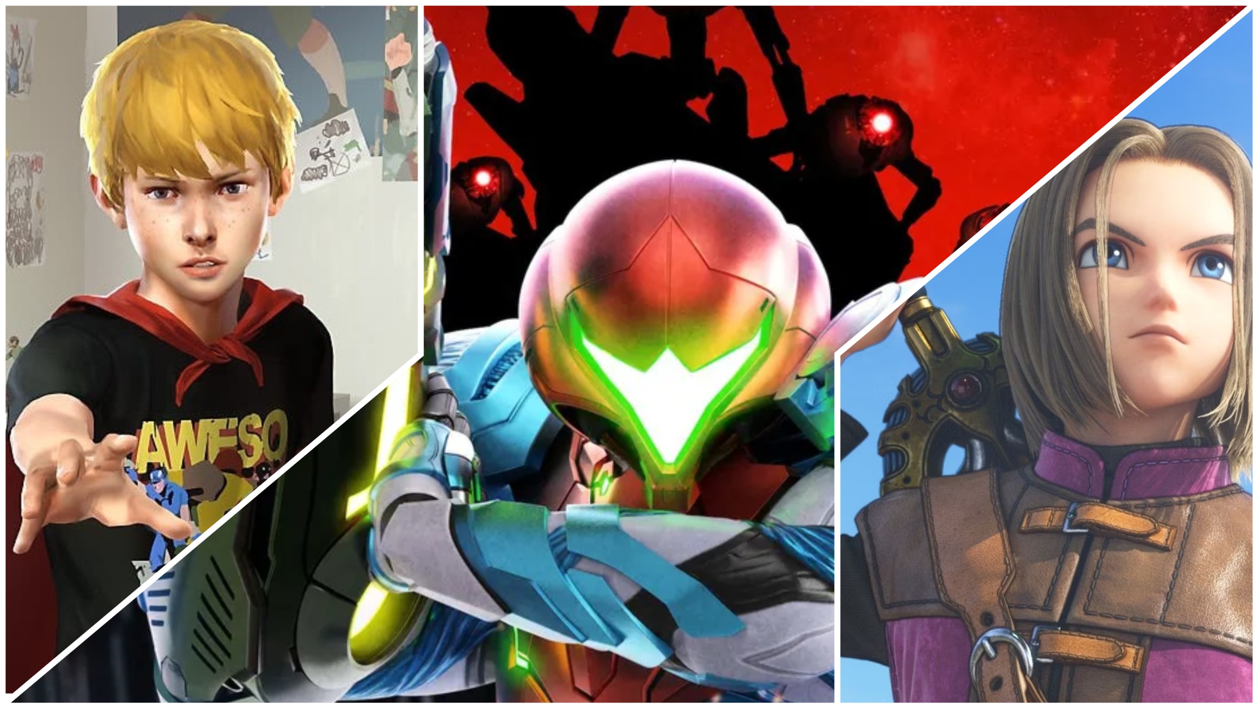 Famous game demo examples in a split-screen collage