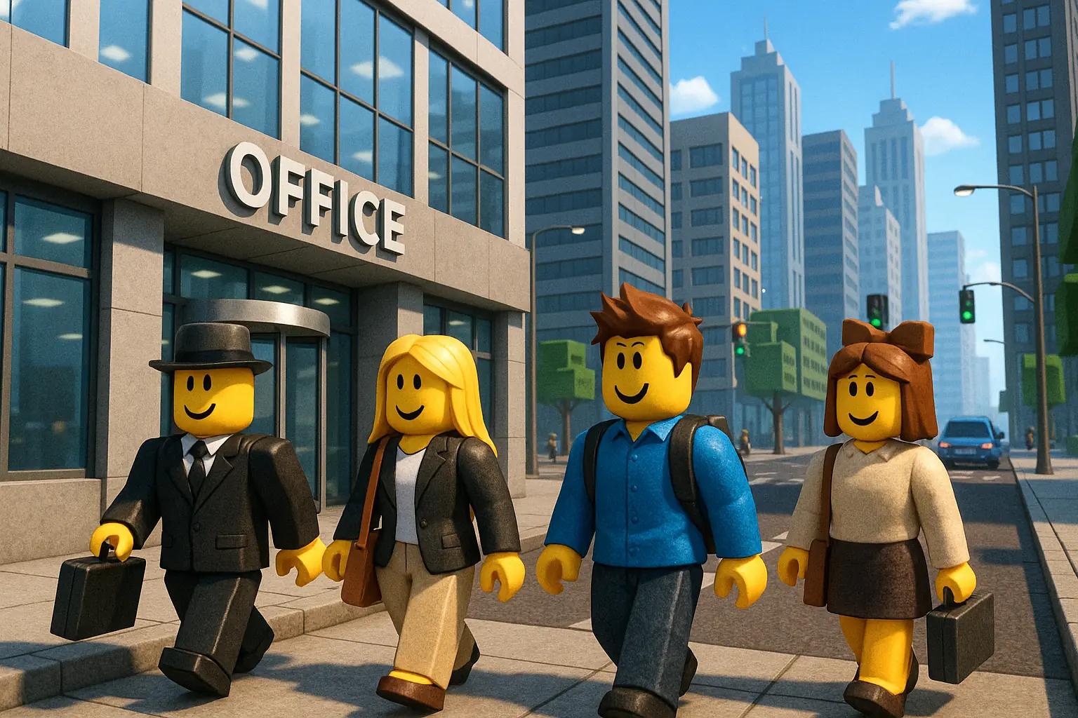 Roblox-style city characters for roleplay game ideas