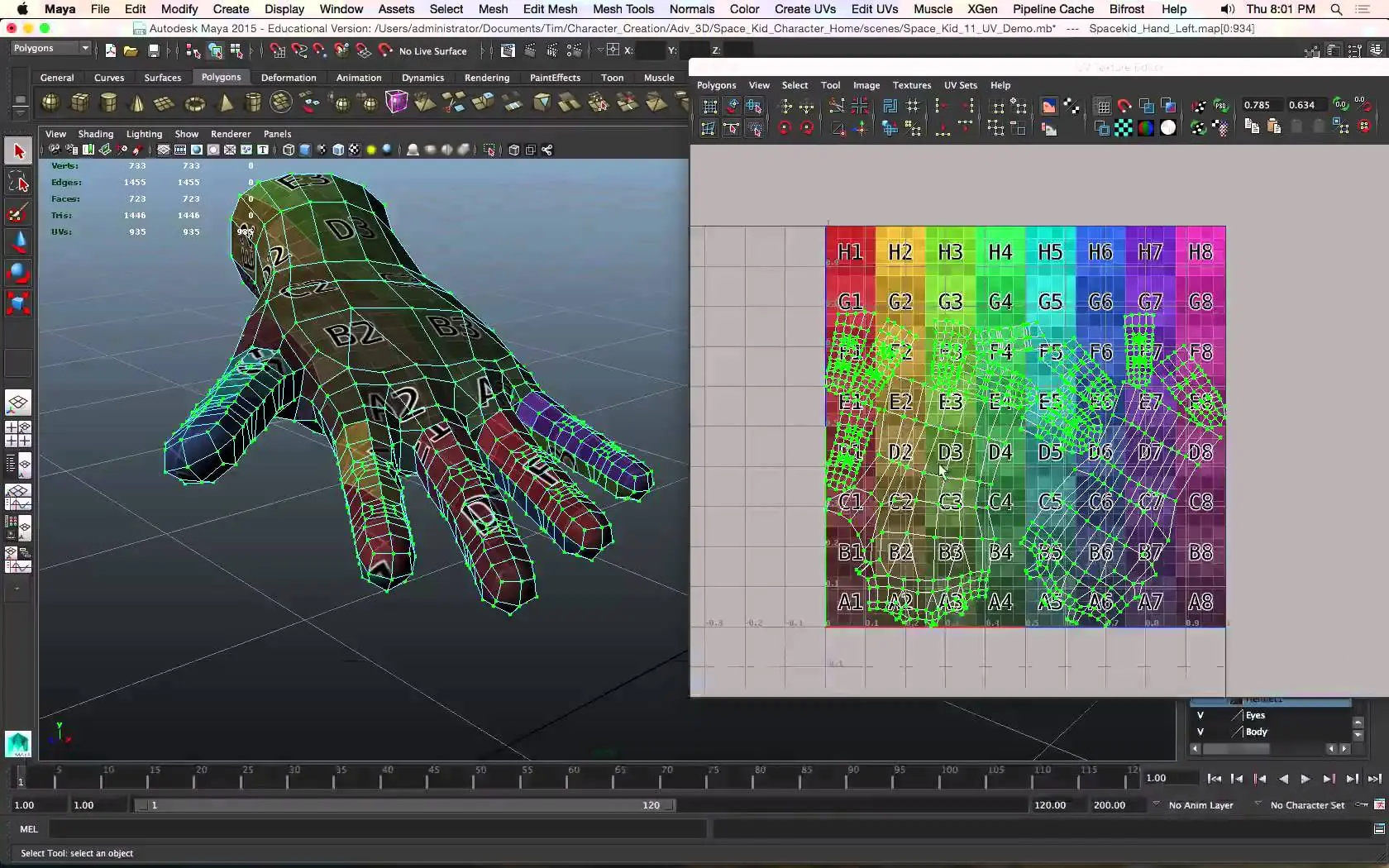 Unreal Engine 3D modeling UV mapping for a 3D hand model